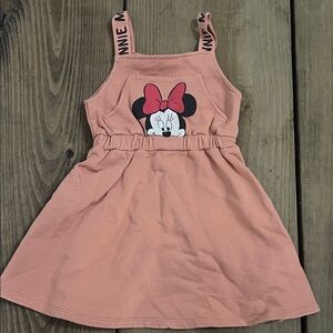 Zara Peach Minnie Mouse Kids Dress